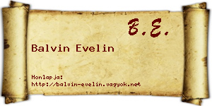 Balvin Evelin névjegykártya